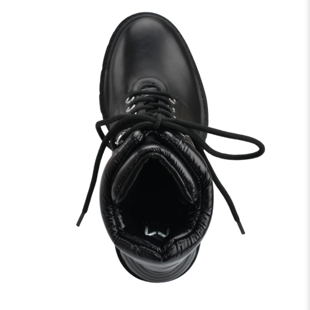 Marc Fisher Black Combat Lace up Boots NWT Chunky Heel Size 8.5 - Picture 3 of 8